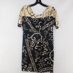 Diane Von Furstenburg Cream Black Dress Size 6